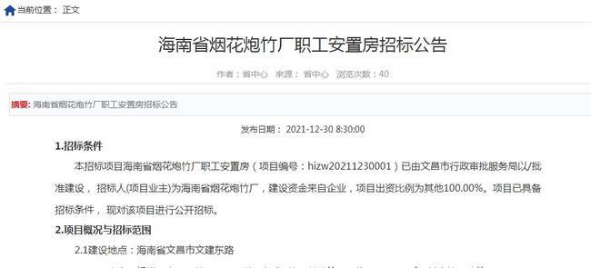 海南省烟花炮竹厂职工安置房改造与网络科技融合发展探析